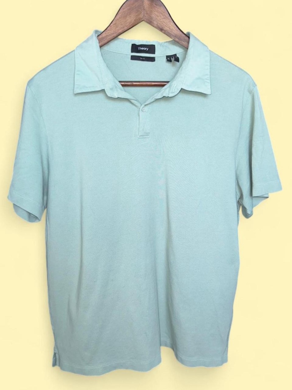 Theory Pima Cotton Sage Green Joffrey Polo Shirt - Slim Fit XL